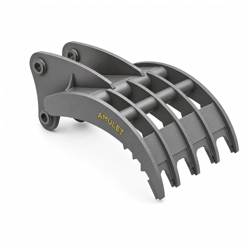 Amulet Manufacturing HoeMate Multi-Tine Excavator Rake, 10-50 Ton