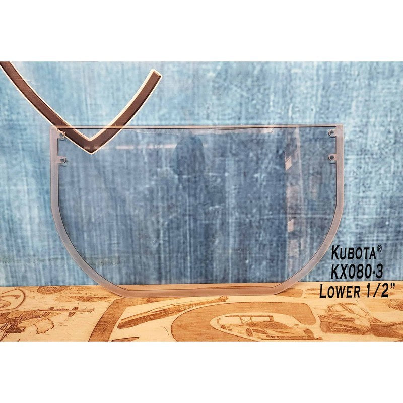 SHIELDS 1/2 Inch Lower Front Windshield for Kubota KX080-3 Excavators