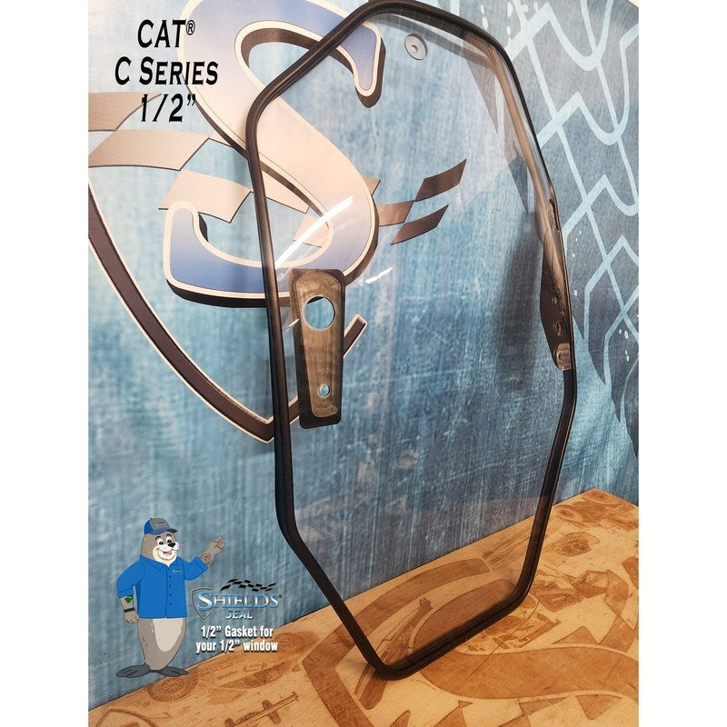 SHIELDS 1/2 Inch Front Door Window for CAT C-Series Skid Steers