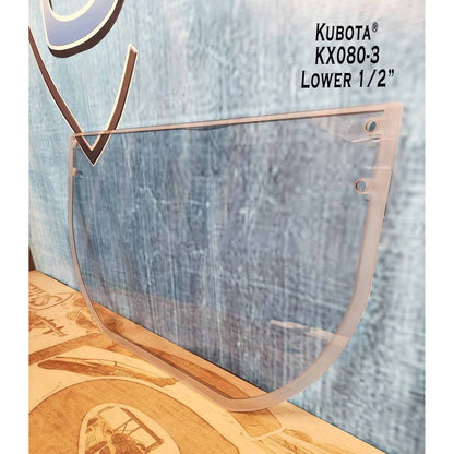 SHIELDS 1/2 Inch Lower Front Windshield for Kubota KX080-3 Excavators