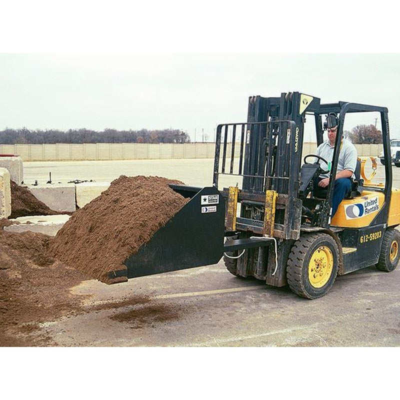 Star Industries Forklift Self-Dump Bucket, Manual or Hydraulic