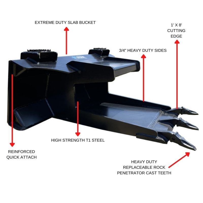 Star Industries Slab Eater Demolition Bucket for Skid Steers